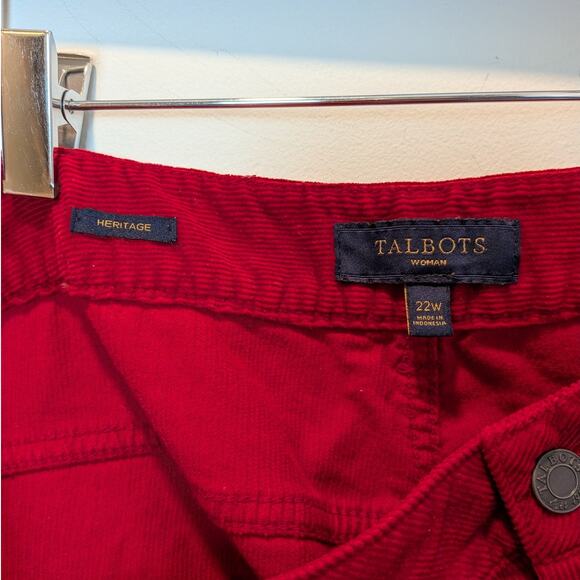 Talbots Women's Plus Sz 22W Heritage Red Corduroy Pants Straight Leg - Picture 5 of 6